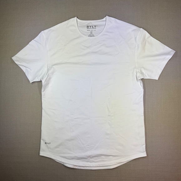 BYLT Other - BYLT Premium Basics Mens XL Drop Cut Short Sleeve Lux White Curved Hem Tee